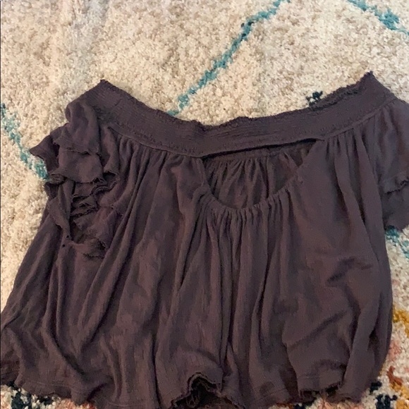 Free people off the shoulder purple top - Picture 2 of 4